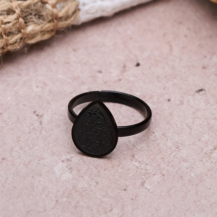 HilalHaven Blessing Drop Quranic Verse Adjustable Ring — Polished Titanium Steel - image 18