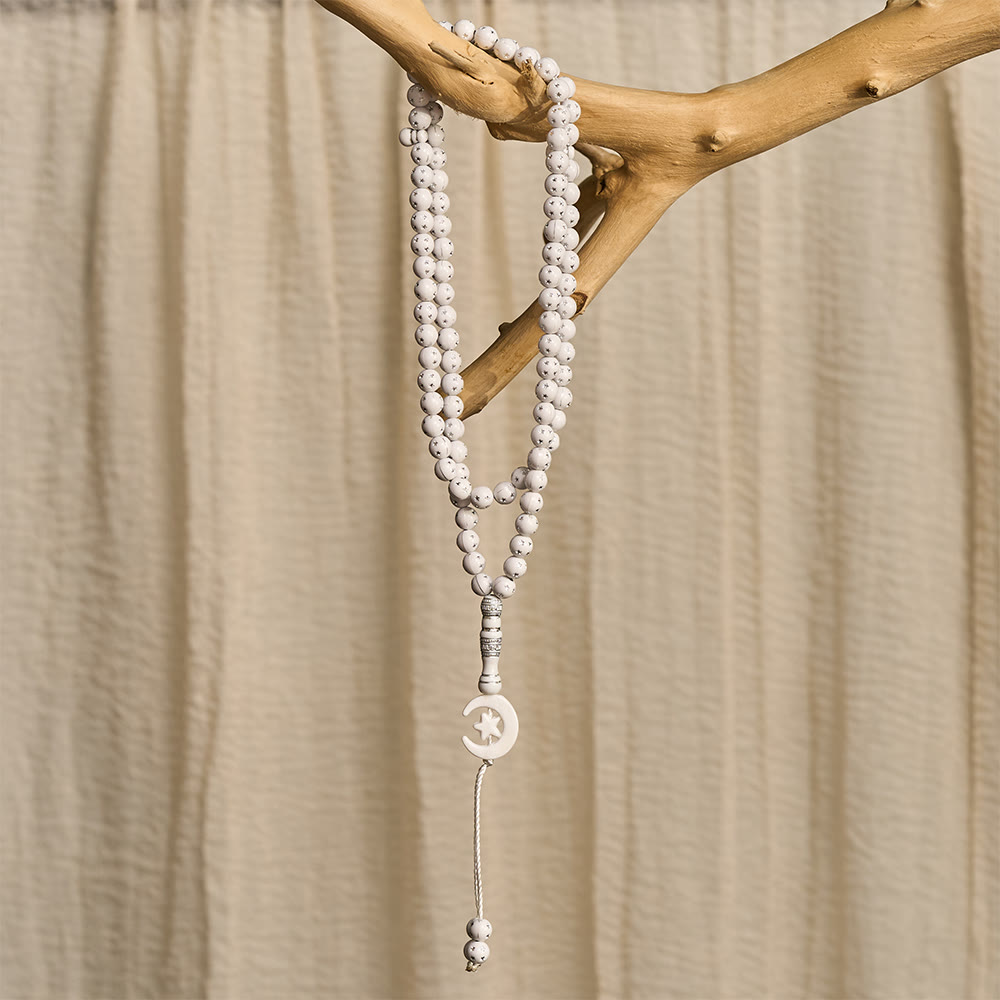 HilalHaven Serene Acrylic Bead Strand — Polished Calming Tassel Meditation Beads - image 23