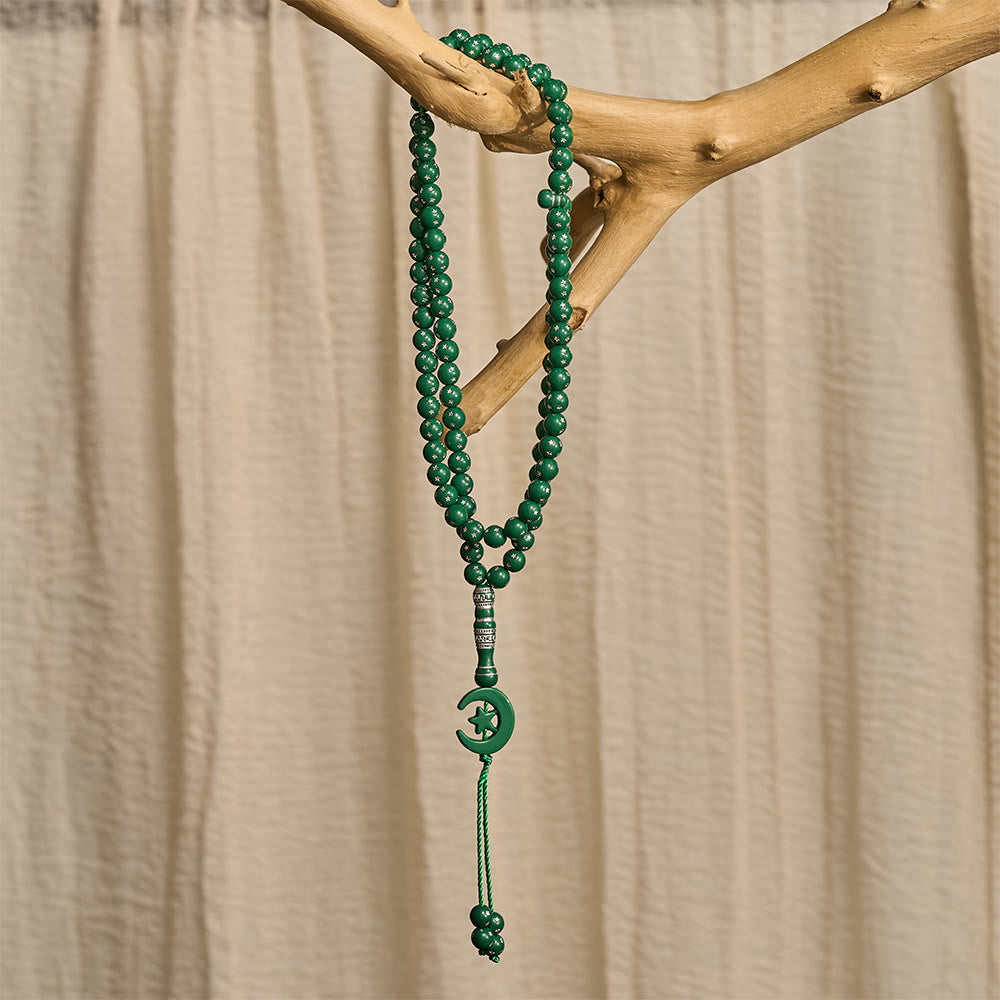 HilalHaven Serene Acrylic Bead Strand — Polished Calming Tassel Meditation Beads - image 39