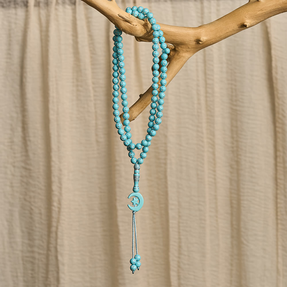 HilalHaven Serene Acrylic Bead Strand — Polished Calming Tassel Meditation Beads - image 19