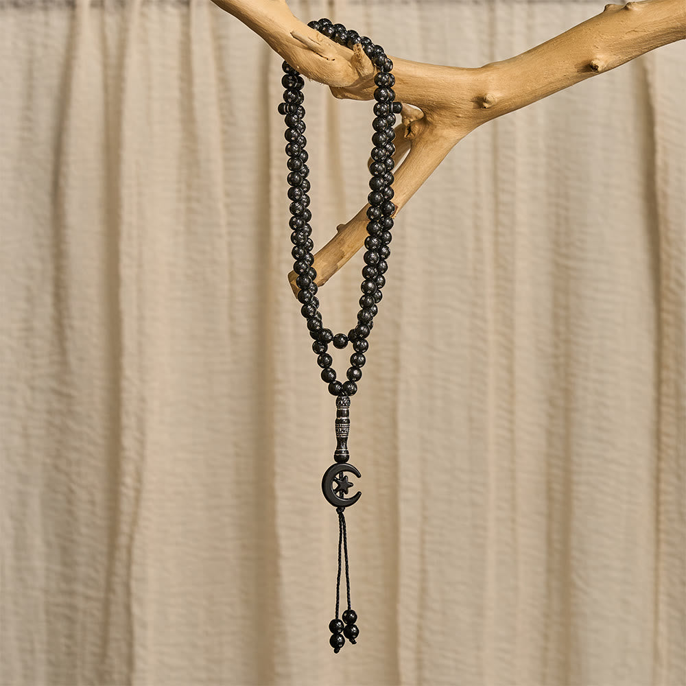 HilalHaven Serene Acrylic Bead Strand — Polished Calming Tassel Meditation Beads - image 27