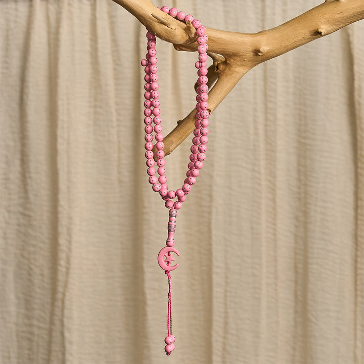 HilalHaven Serene Acrylic Bead Strand — Polished Calming Tassel Meditation Beads - image 31