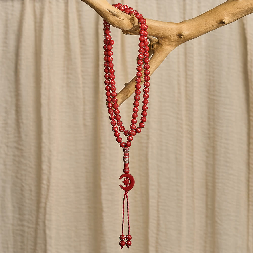 HilalHaven Serene Acrylic Bead Strand — Polished Calming Tassel Meditation Beads - image 11