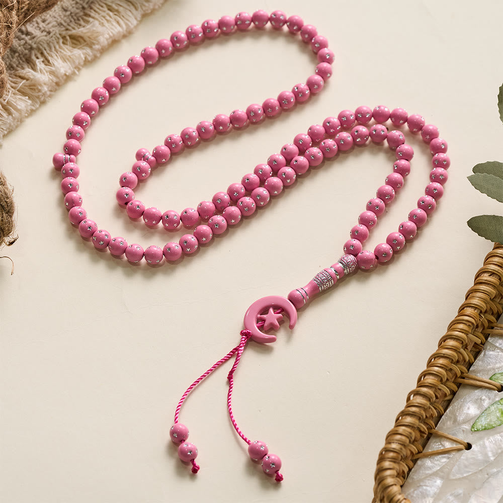 HilalHaven Serene Acrylic Bead Strand — Polished Calming Tassel Meditation Beads - image 29