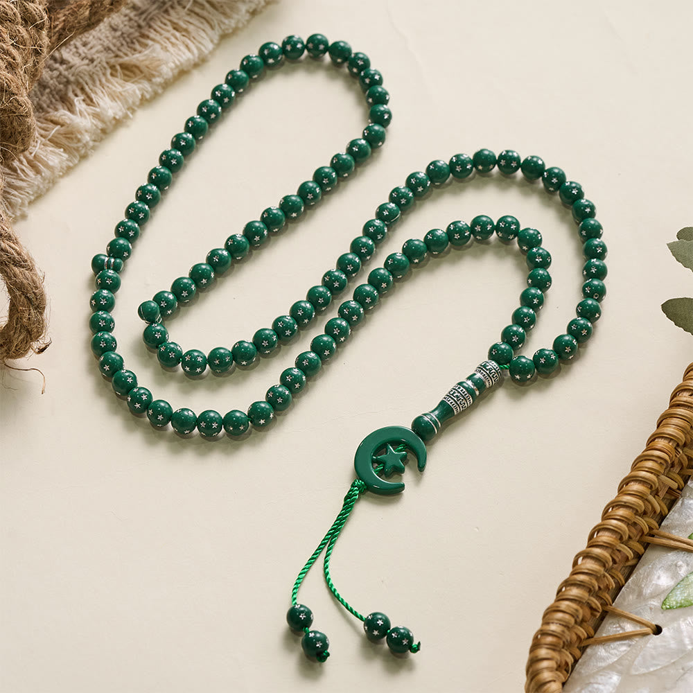 HilalHaven Serene Acrylic Bead Strand — Polished Calming Tassel Meditation Beads - image 38