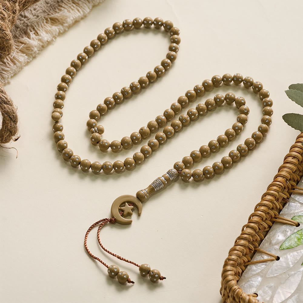 HilalHaven Serene Acrylic Bead Strand — Polished Calming Tassel Meditation Beads - image 14