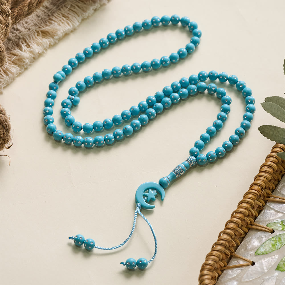 HilalHaven Serene Acrylic Bead Strand — Polished Calming Tassel Meditation Beads - image 17