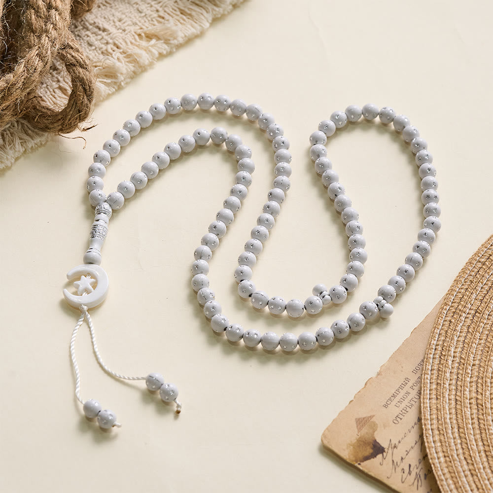 HilalHaven Serene Acrylic Bead Strand — Polished Calming Tassel Meditation Beads - image 21