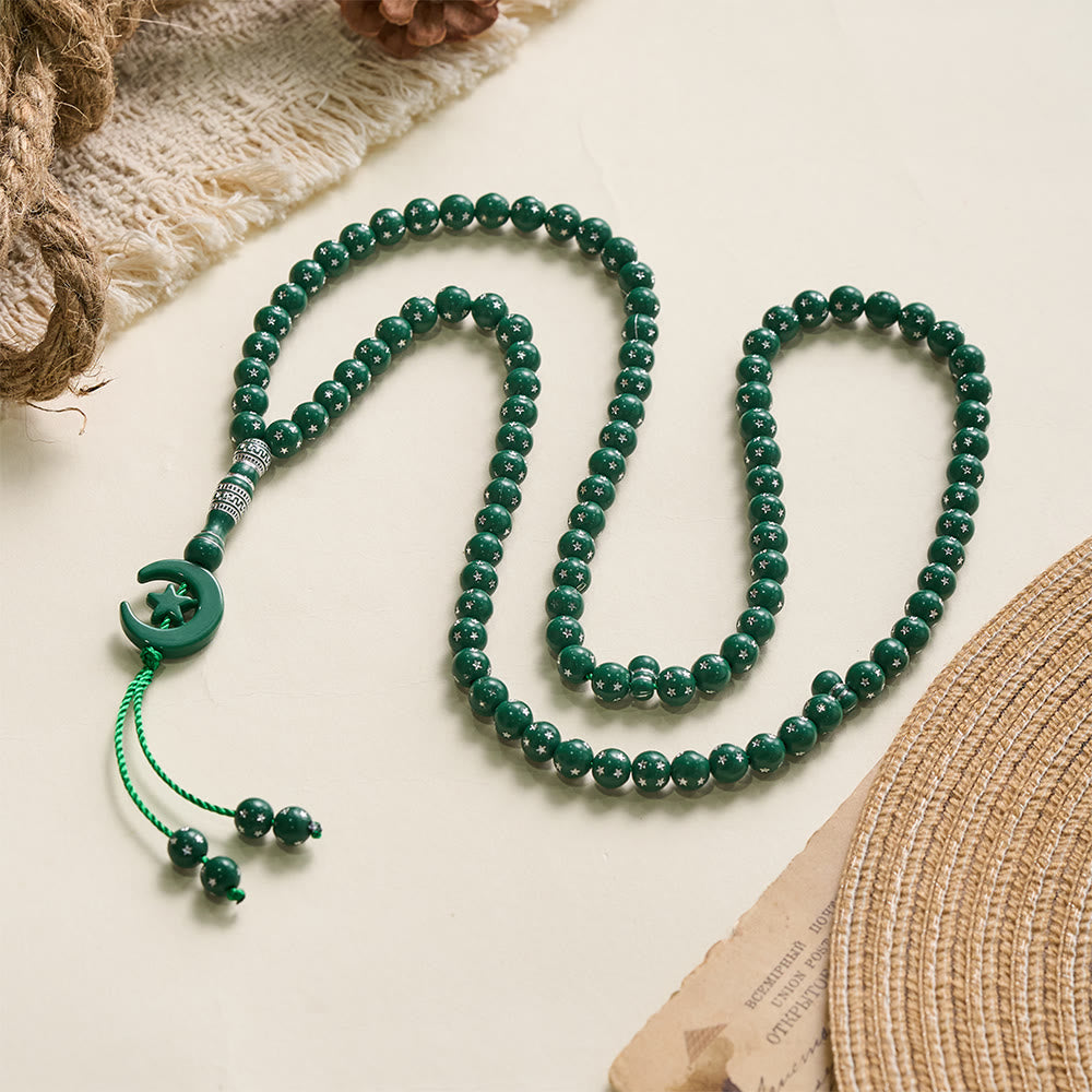 HilalHaven Serene Acrylic Bead Strand — Polished Calming Tassel Meditation Beads - image 37