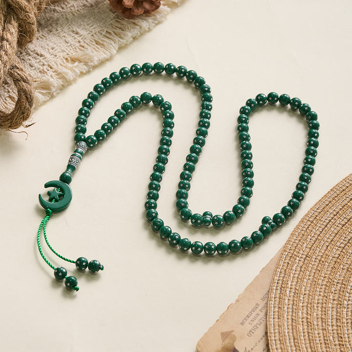 HilalHaven Serene Acrylic Bead Strand — Polished Calming Tassel Meditation Beads - image 37