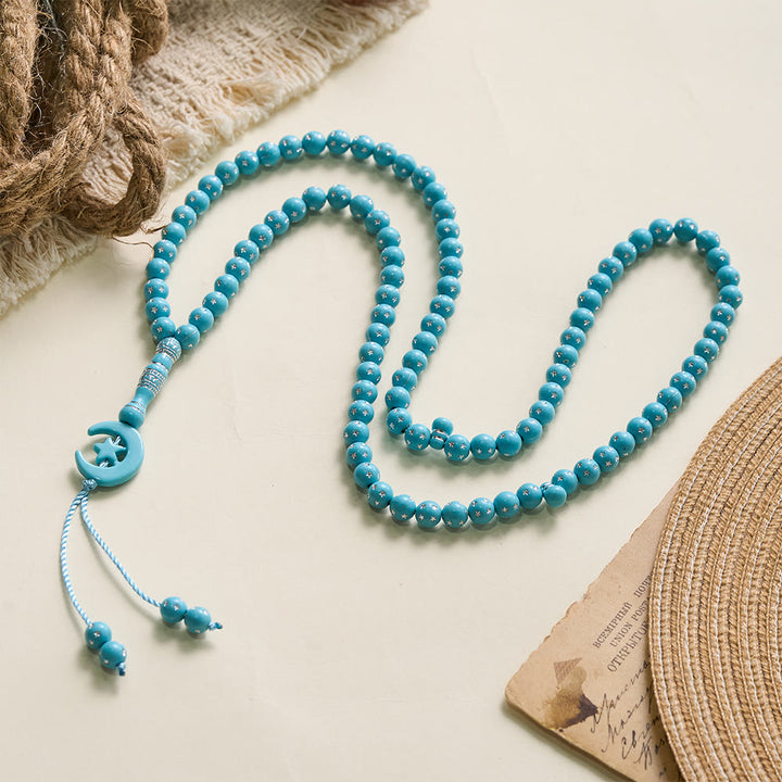 HilalHaven Serene Acrylic Bead Strand — Polished Calming Tassel Meditation Beads - image 18