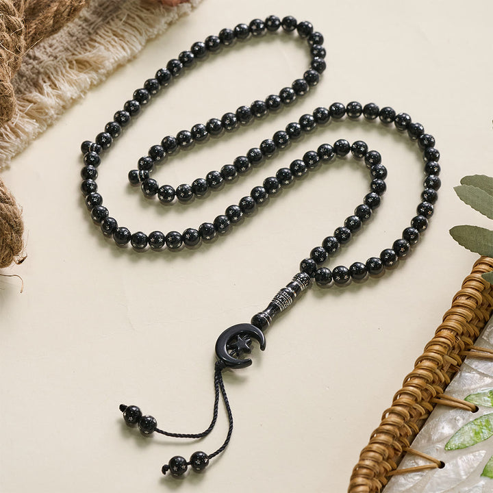 HilalHaven Serene Acrylic Bead Strand — Polished Calming Tassel Meditation Beads - image 26