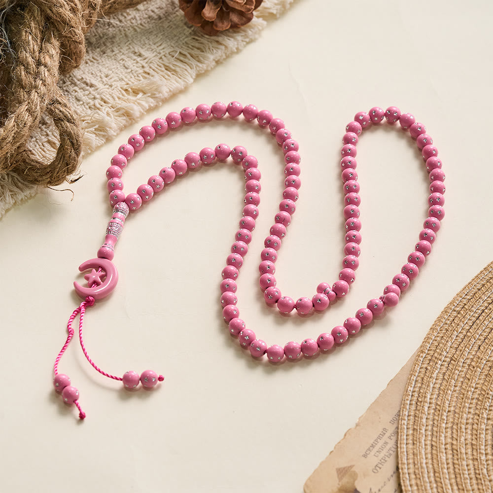 HilalHaven Serene Acrylic Bead Strand — Polished Calming Tassel Meditation Beads - image 30