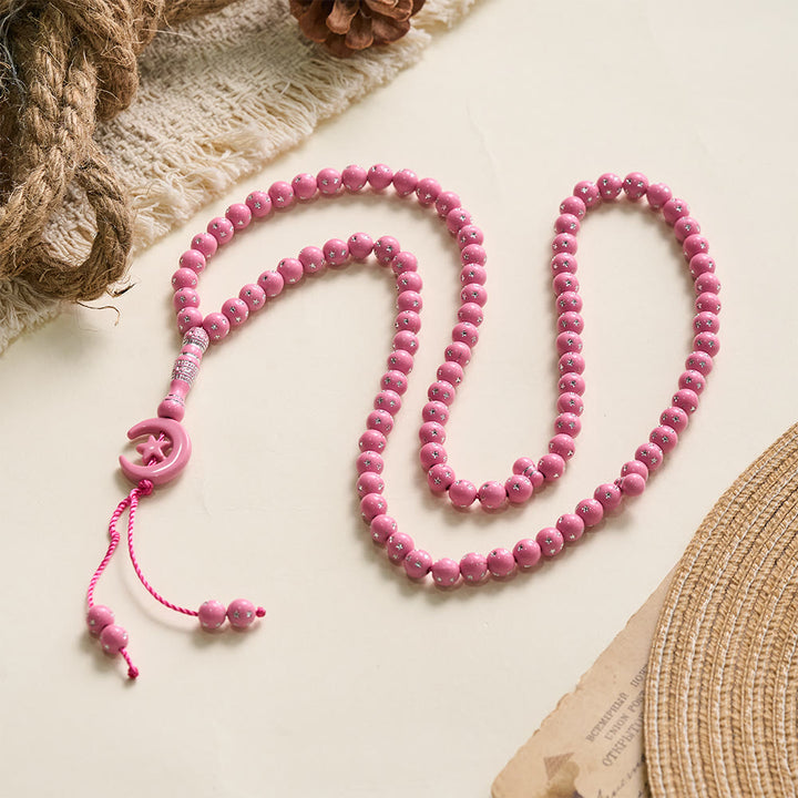 HilalHaven Serene Acrylic Bead Strand — Polished Calming Tassel Meditation Beads - image 30