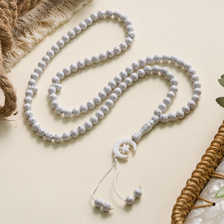 HilalHaven Serene Acrylic Bead Strand — Polished Calming Tassel Meditation Beads - image 22
