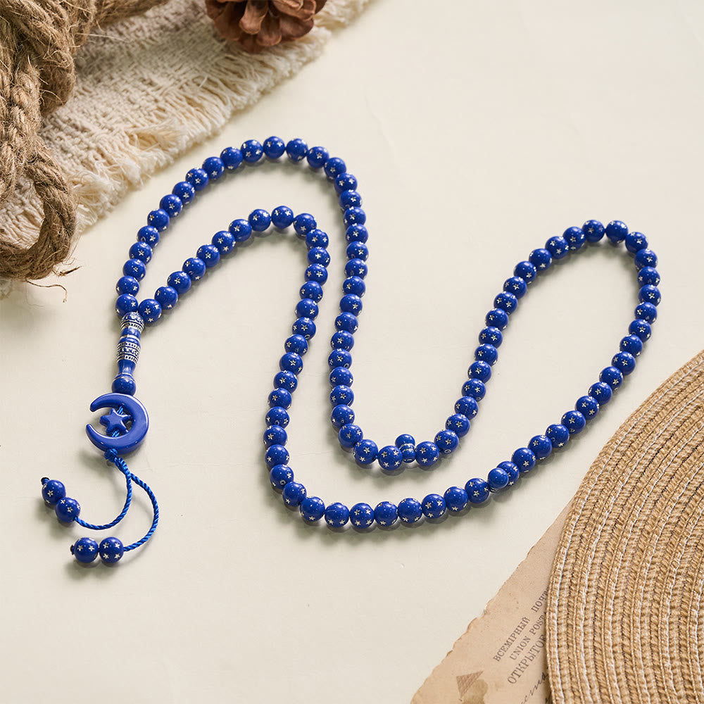 HilalHaven Serene Acrylic Bead Strand — Polished Calming Tassel Meditation Beads - image 33