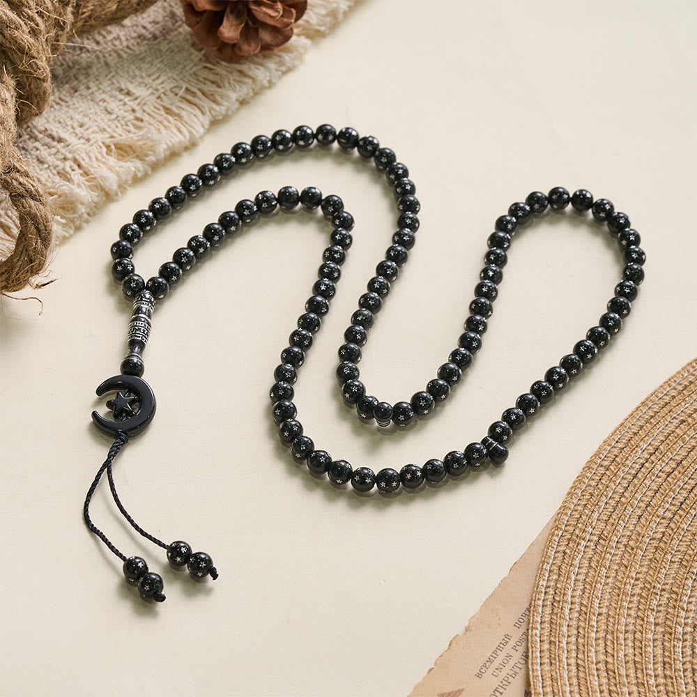 HilalHaven Serene Acrylic Bead Strand — Polished Calming Tassel Meditation Beads - image 25