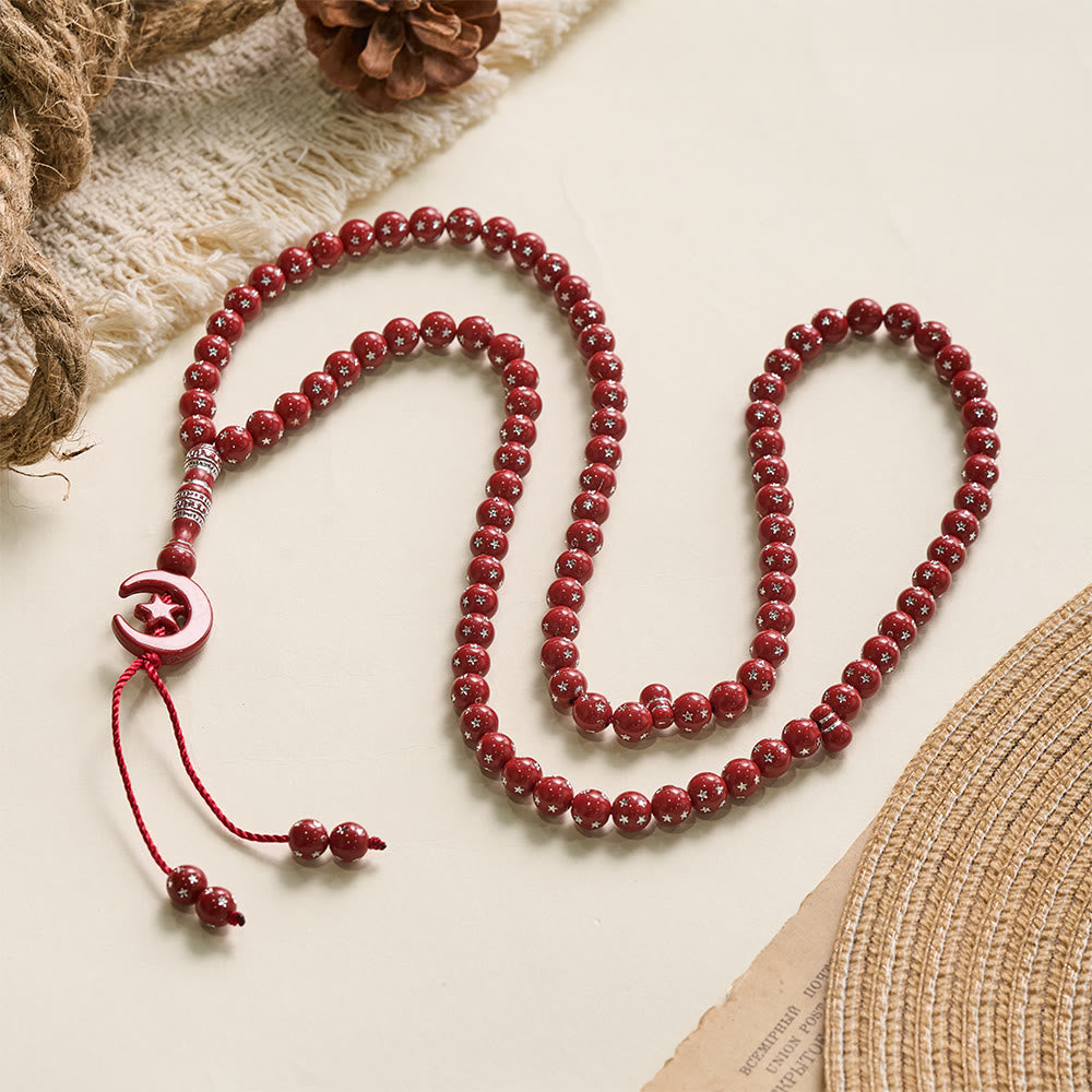 HilalHaven Serene Acrylic Bead Strand — Polished Calming Tassel Meditation Beads - image 10