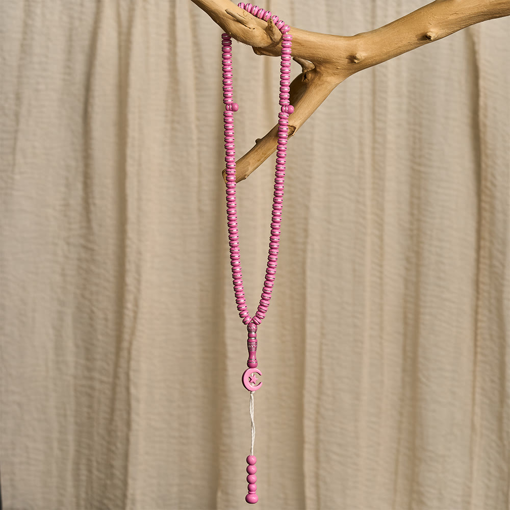 HilalHaven Serene Acrylic Disc 99 Beads Tasbih — Polished Handmade Meditation Strand - image 7