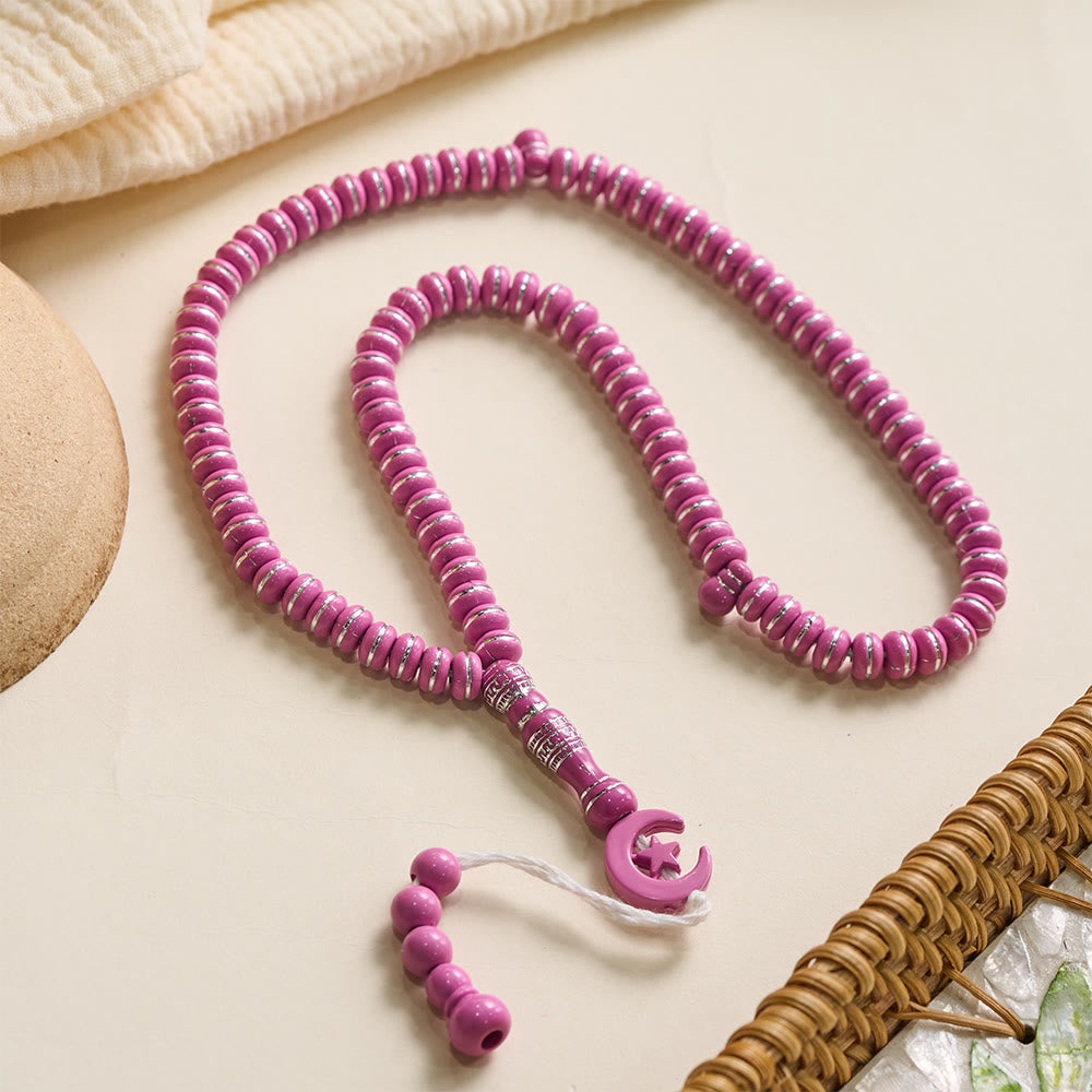 HilalHaven Serene Acrylic Disc 99 Beads Tasbih — Polished Handmade Meditation Strand - image 5