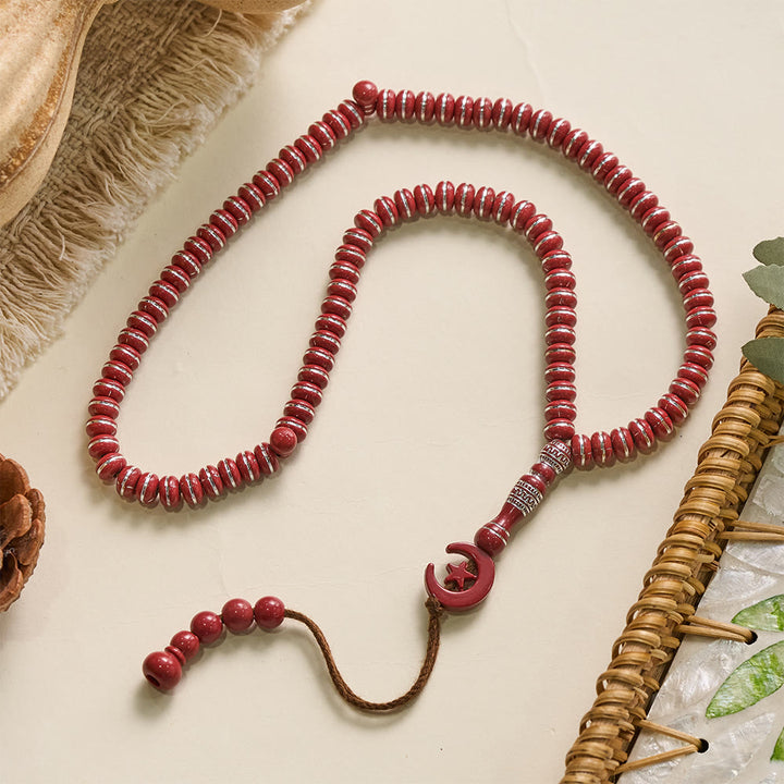 HilalHaven Serene Acrylic Disc 99 Beads Tasbih — Polished Handmade Meditation Strand - image 2