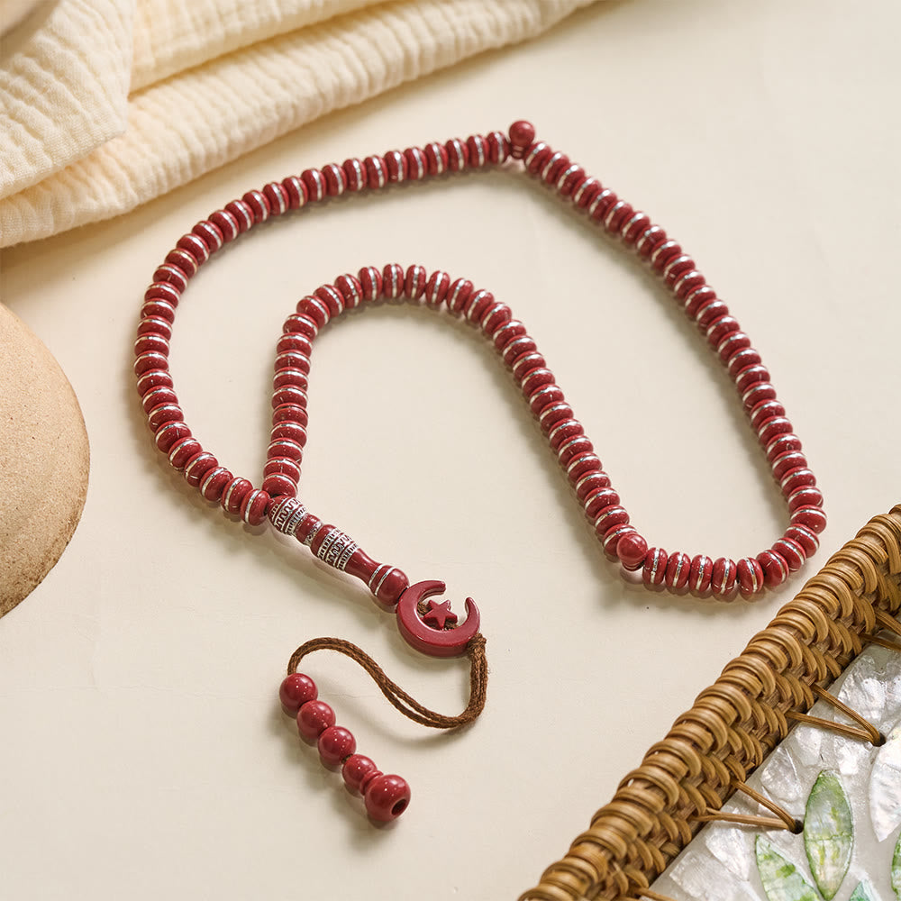HilalHaven Serene Acrylic Disc 99 Beads Tasbih — Polished Handmade Meditation Strand - image 1