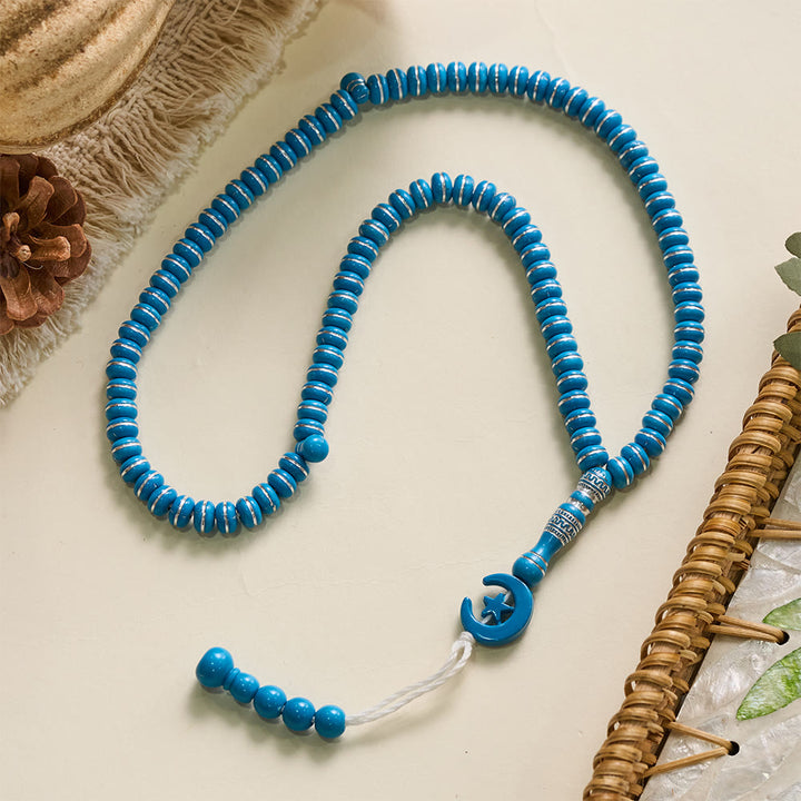 HilalHaven Serene Acrylic Disc 99 Beads Tasbih — Polished Handmade Meditation Strand - Blue - image 12