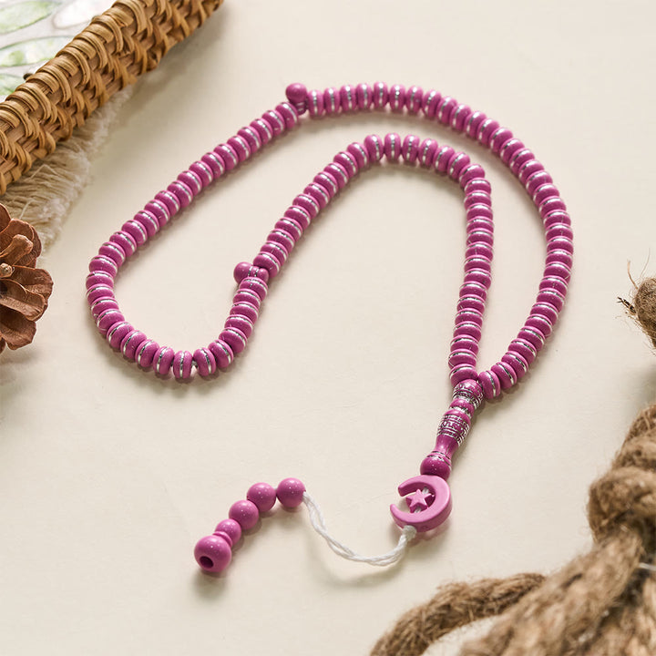 HilalHaven Serene Acrylic Disc 99 Beads Tasbih — Polished Handmade Meditation Strand - image 6