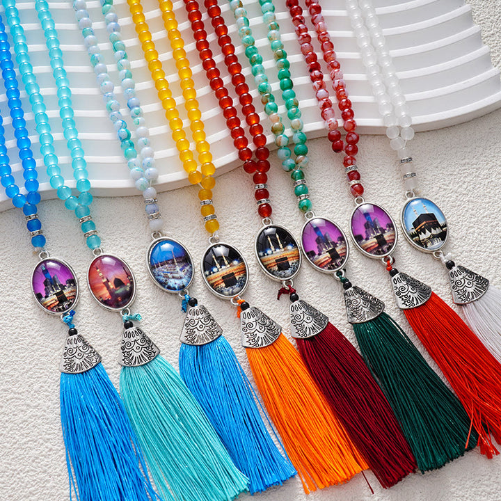 HilalHaven Versatile 99 Glass Beads Tasbih ——  Tassel Meditation Beads in Multiple Hues - image 13