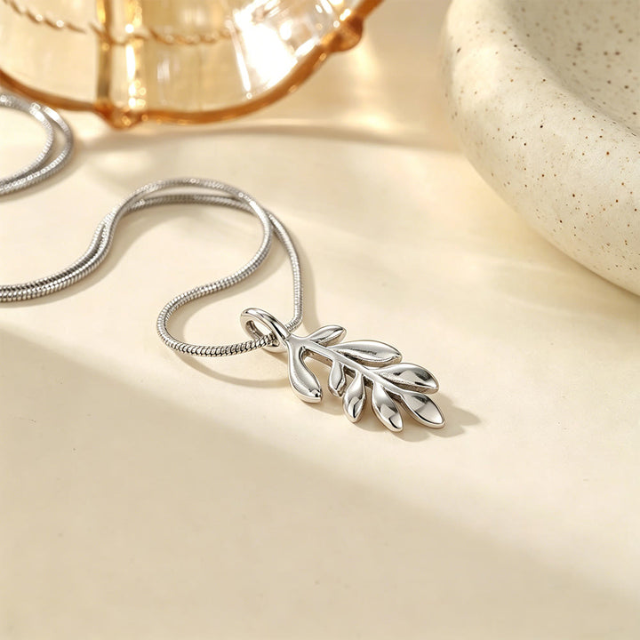 HilalHaven Nature-Inspired Olive Branch Necklace — Gold-Plated Stainless Steel Pendant - image 13