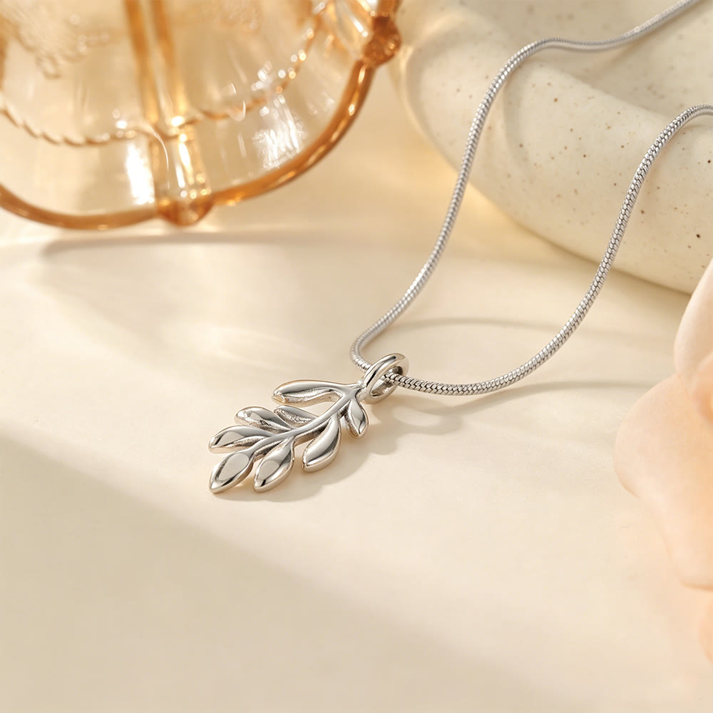 HilalHaven Nature-Inspired Olive Branch Necklace — Gold-Plated Stainless Steel Pendant - image 11