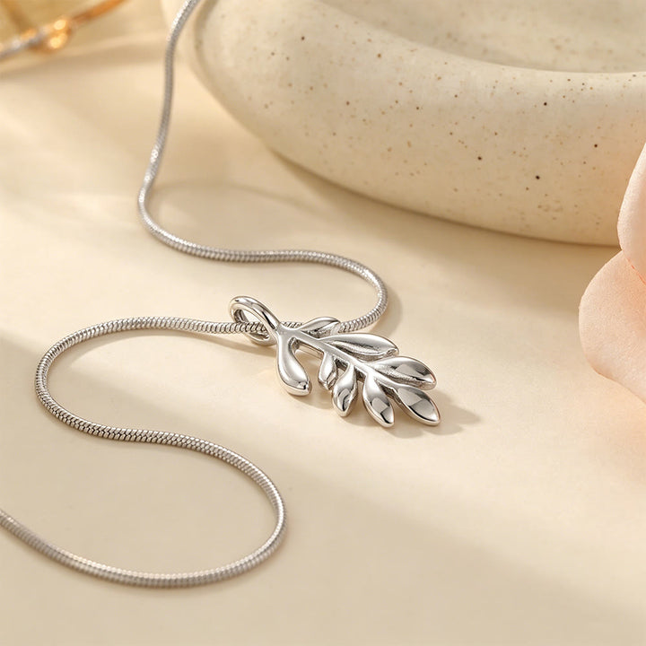 HilalHaven Nature-Inspired Olive Branch Necklace — Gold-Plated Stainless Steel Pendant - image 14