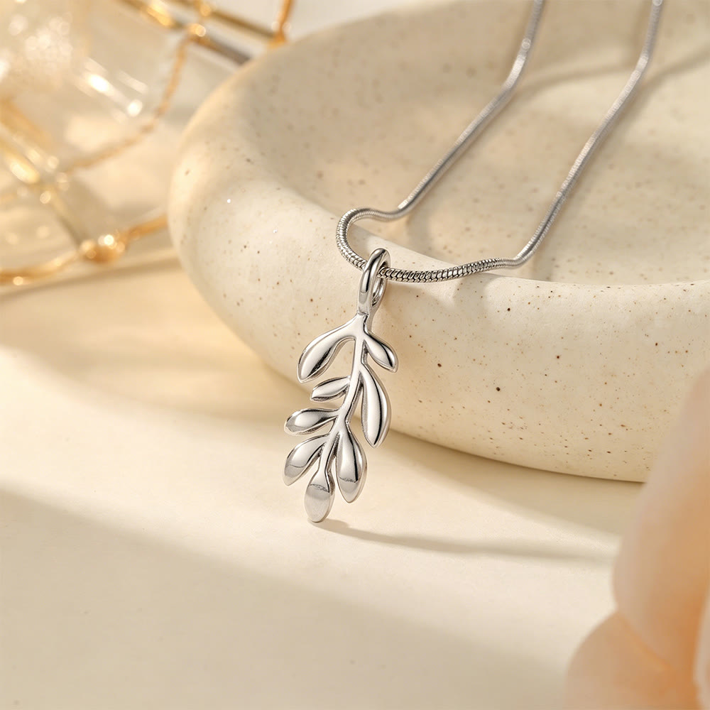HilalHaven Nature-Inspired Olive Branch Necklace — Gold-Plated Stainless Steel Pendant - image 8