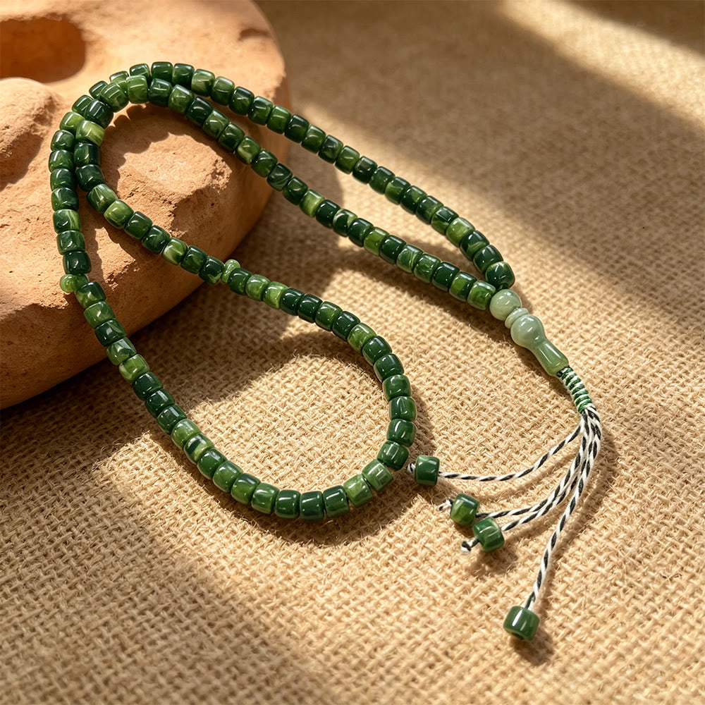 HilalHaven Modern Acrylic Prayer Beads — 99 Beads Tasbih in Multiple Neutral Tones - Forest Green - image 6