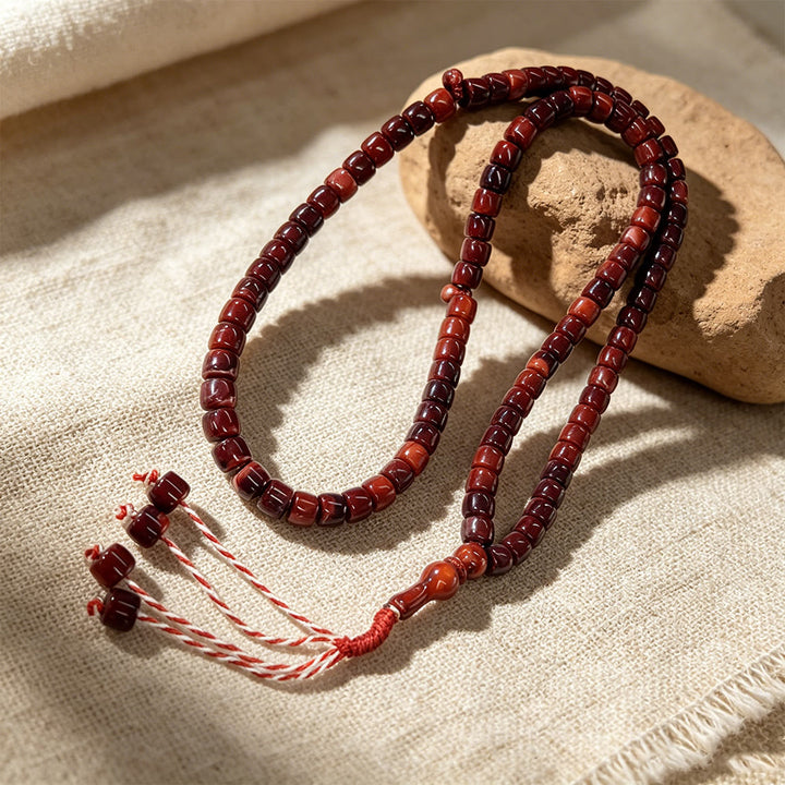 HilalHaven Modern Acrylic Prayer Beads — 99 Beads Tasbih in Multiple Neutral Tones - Deep Red - image 7