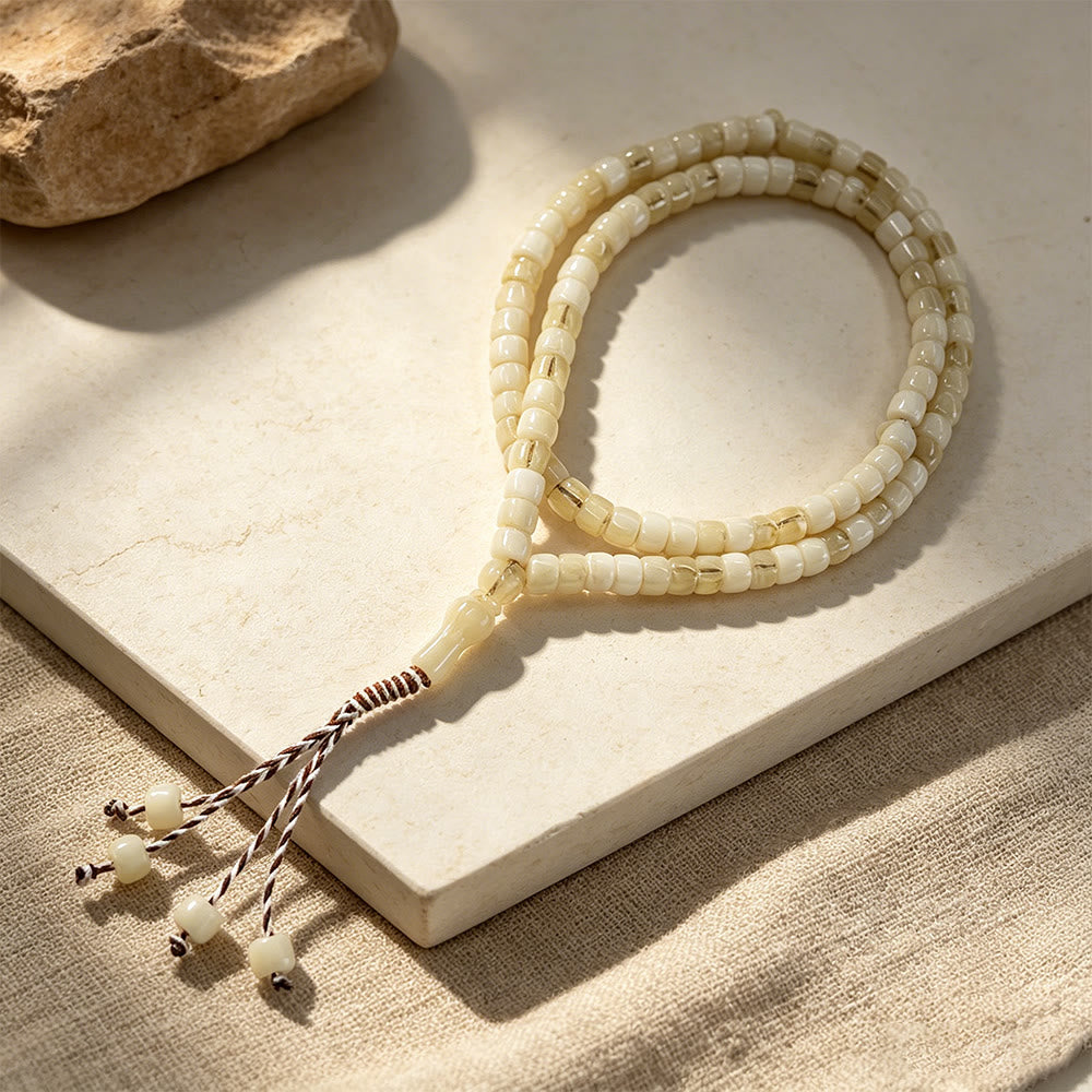HilalHaven Modern Acrylic Prayer Beads — 99 Beads Tasbih in Multiple Neutral Tones - Beige - image 2