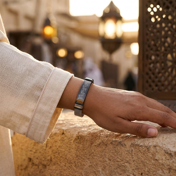 HilalHaven Urban Glow Bracelet — Stainless Steel with Luminous Engraving - image 8