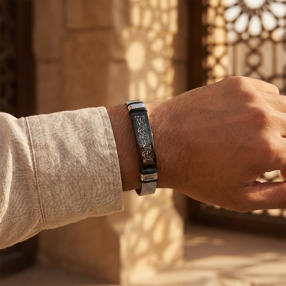 HilalHaven Urban Glow Bracelet — Stainless Steel with Luminous Engraving - image 5