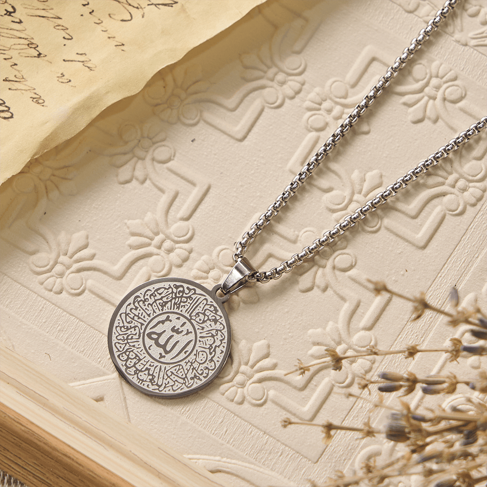 HilalHaven "Center of Grace" Ornate Medallion Necklace — Stainless Steel Pendant - image 6