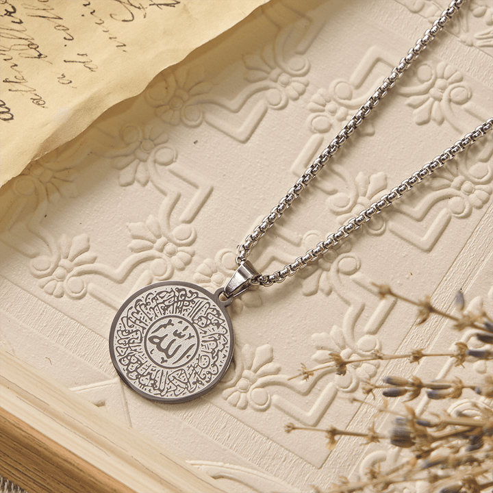 HilalHaven "Center of Grace" Ornate Medallion Necklace — Stainless Steel Pendant - image 6
