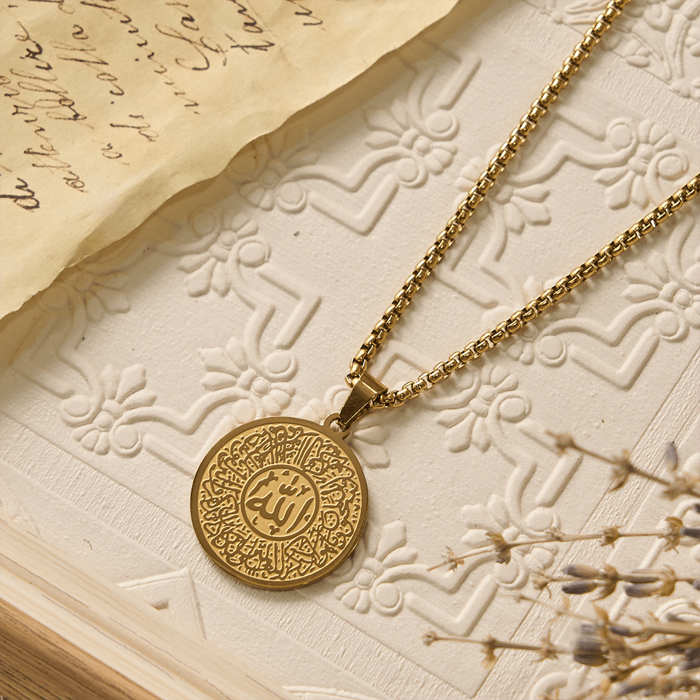 HilalHaven "Center of Grace" Ornate Medallion Necklace — Stainless Steel Pendant - image 3
