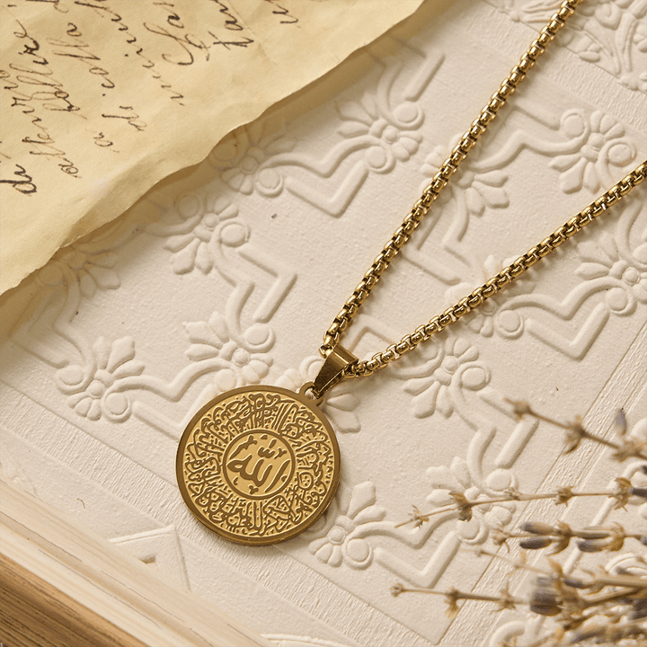 HilalHaven "Center of Grace" Ornate Medallion Necklace — Stainless Steel Pendant - image 3