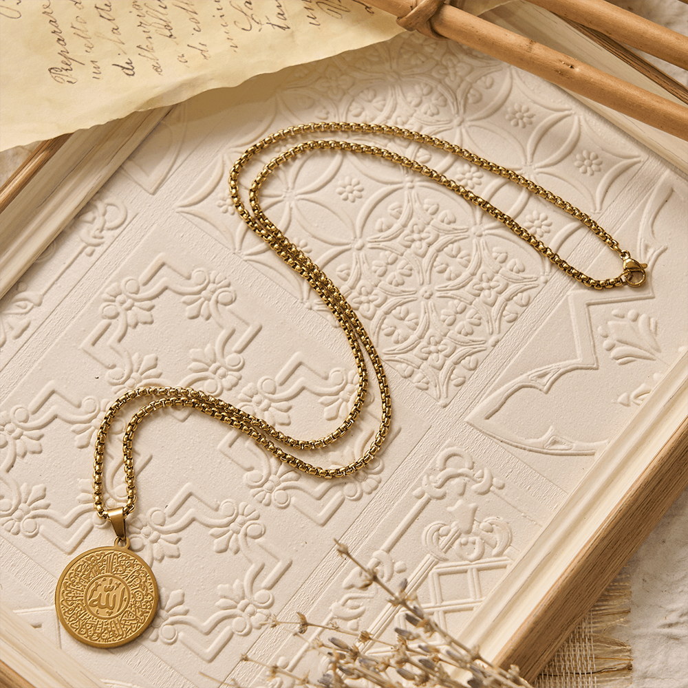 HilalHaven "Center of Grace" Ornate Medallion Necklace — Stainless Steel Pendant - image 2