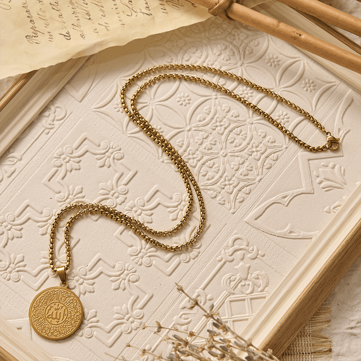 HilalHaven "Center of Grace" Ornate Medallion Necklace — Stainless Steel Pendant - image 2