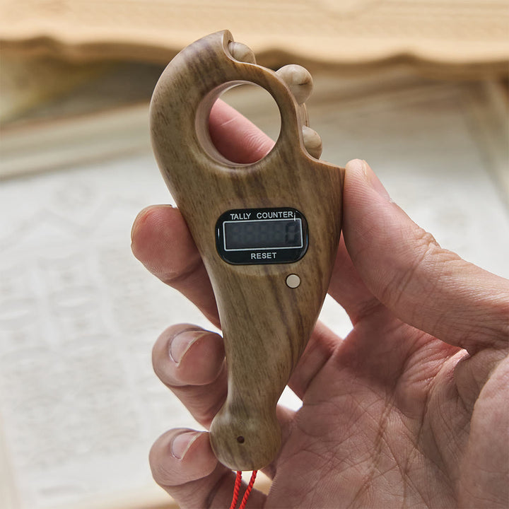 HilalHaven Digital Finger Counter with Tassel — Wood-Grain Tasbih Counter for Daily Mindfulness - image 10