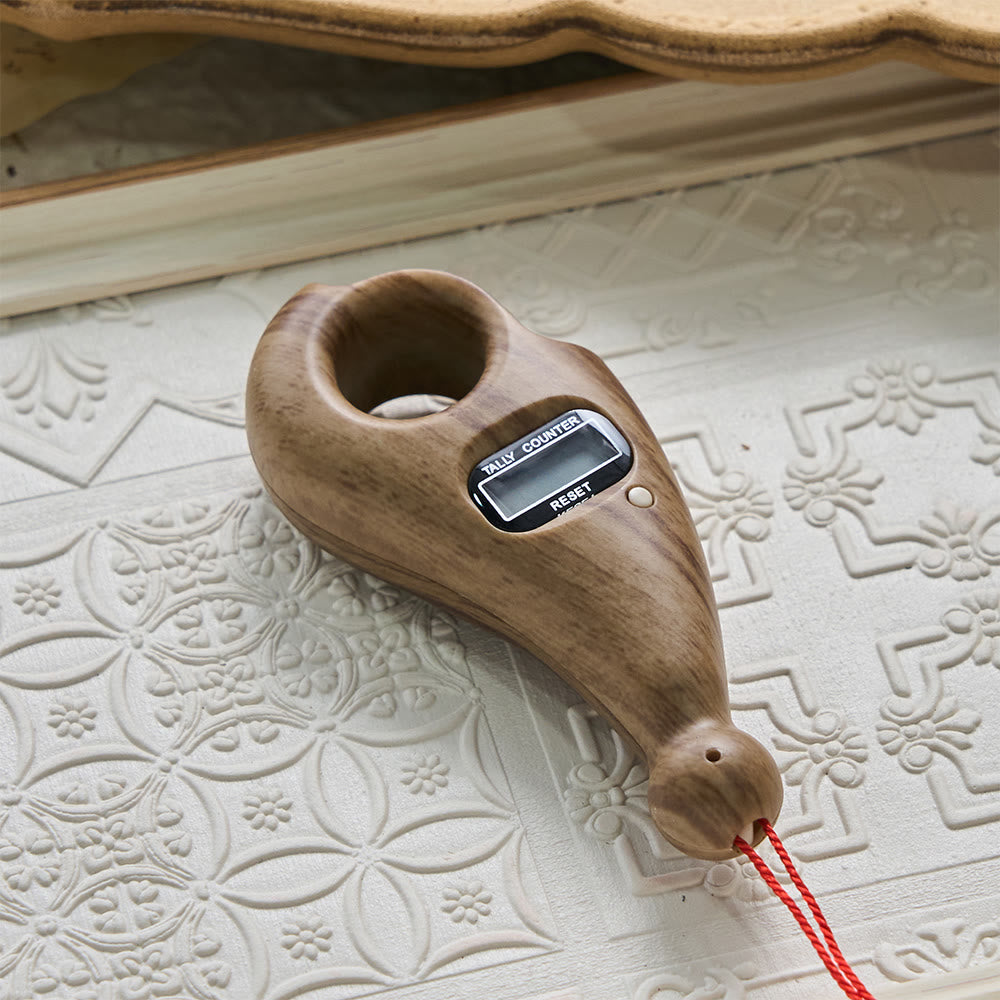 HilalHaven Digital Finger Counter with Tassel — Wood-Grain Tasbih Counter for Daily Mindfulness - image 7