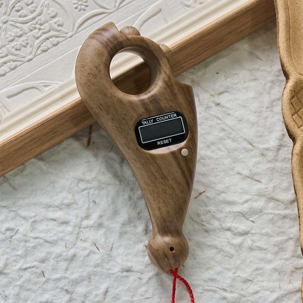 HilalHaven Digital Finger Counter with Tassel — Wood-Grain Tasbih Counter for Daily Mindfulness - image 8