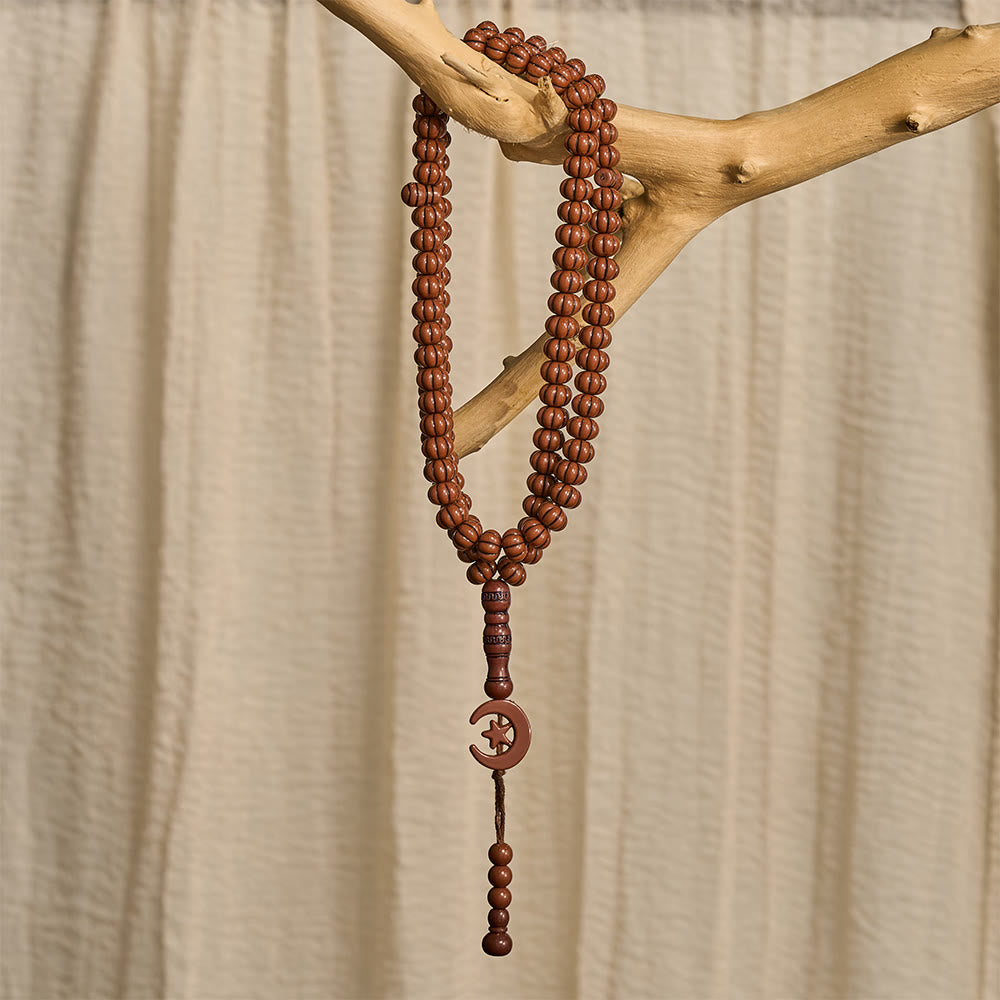 HilalHaven "Noor Crescent" Handcrafted Tasbih — Carved 33 Beads Tasbih - image 3
