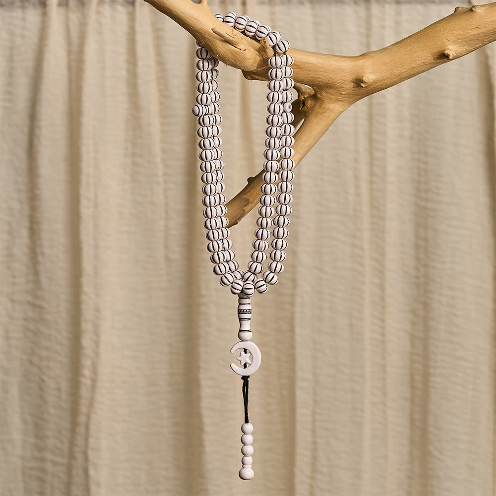 HilalHaven "Noor Crescent" Handcrafted Tasbih — Carved 33 Beads Tasbih - image 23