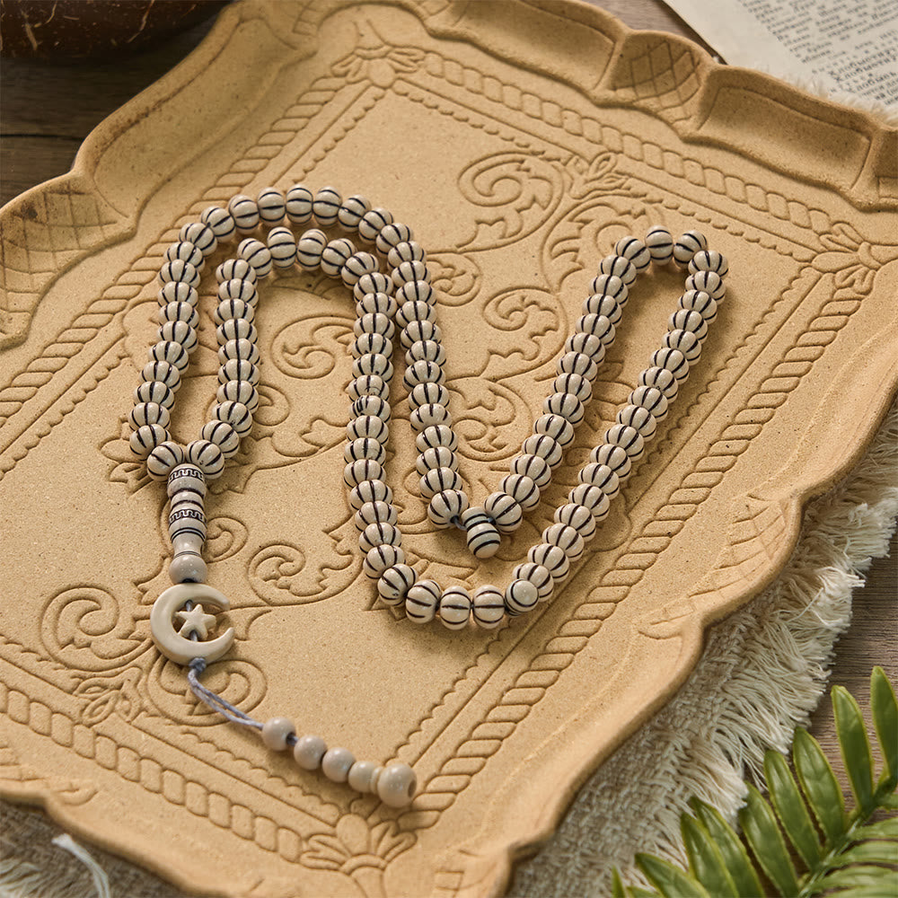 HilalHaven "Noor Crescent" Handcrafted Tasbih — Carved 33 Beads Tasbih - image 12